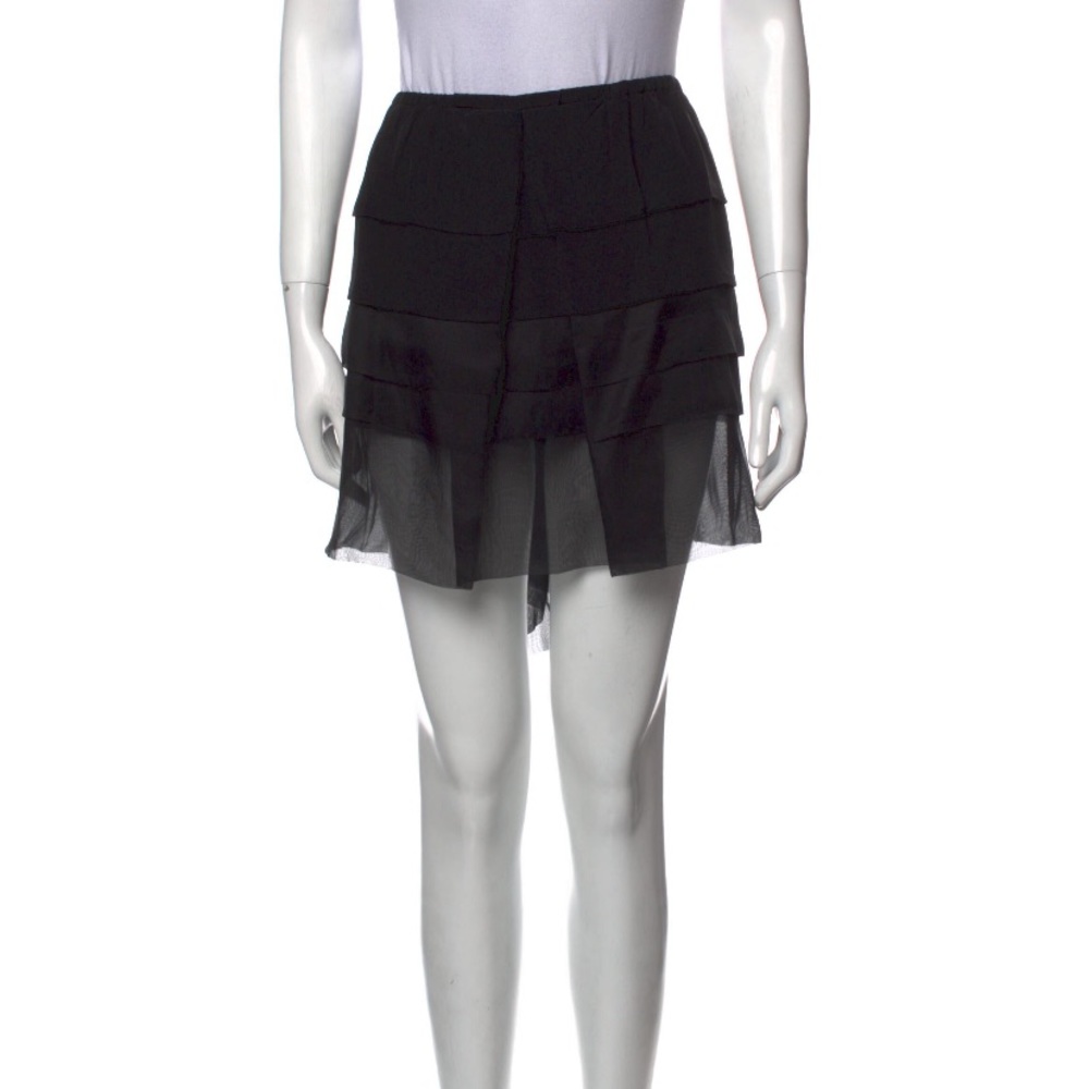 Miu Miu Silk Mini Tiered Skirt